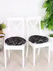 Черный подушка на стул Bio-Line, круглая, с 4 завязками, хлопок, 40 х 40 см, 1 штука