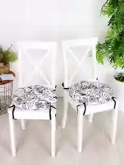 Белый подушка на стул Bio-Line, круглая, с 4 завязками, хлопок, 40 х 40 см, 1 штука