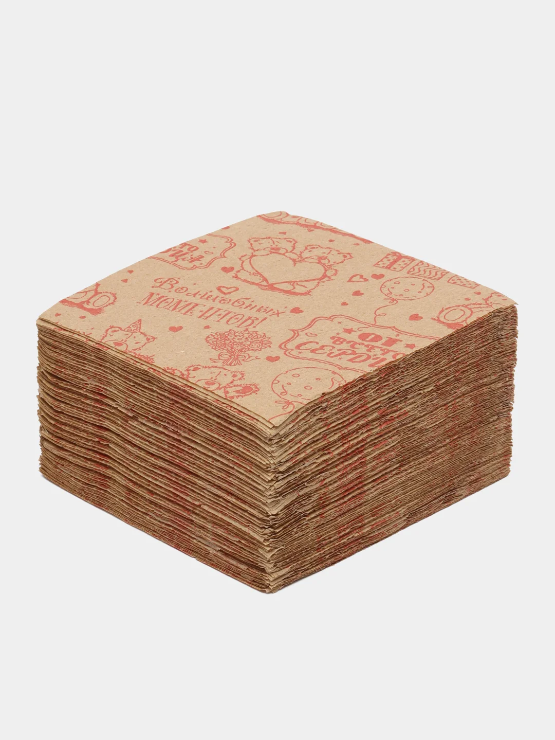 Красный салфетки бумажные крафт, 100 шт, 25*25 см