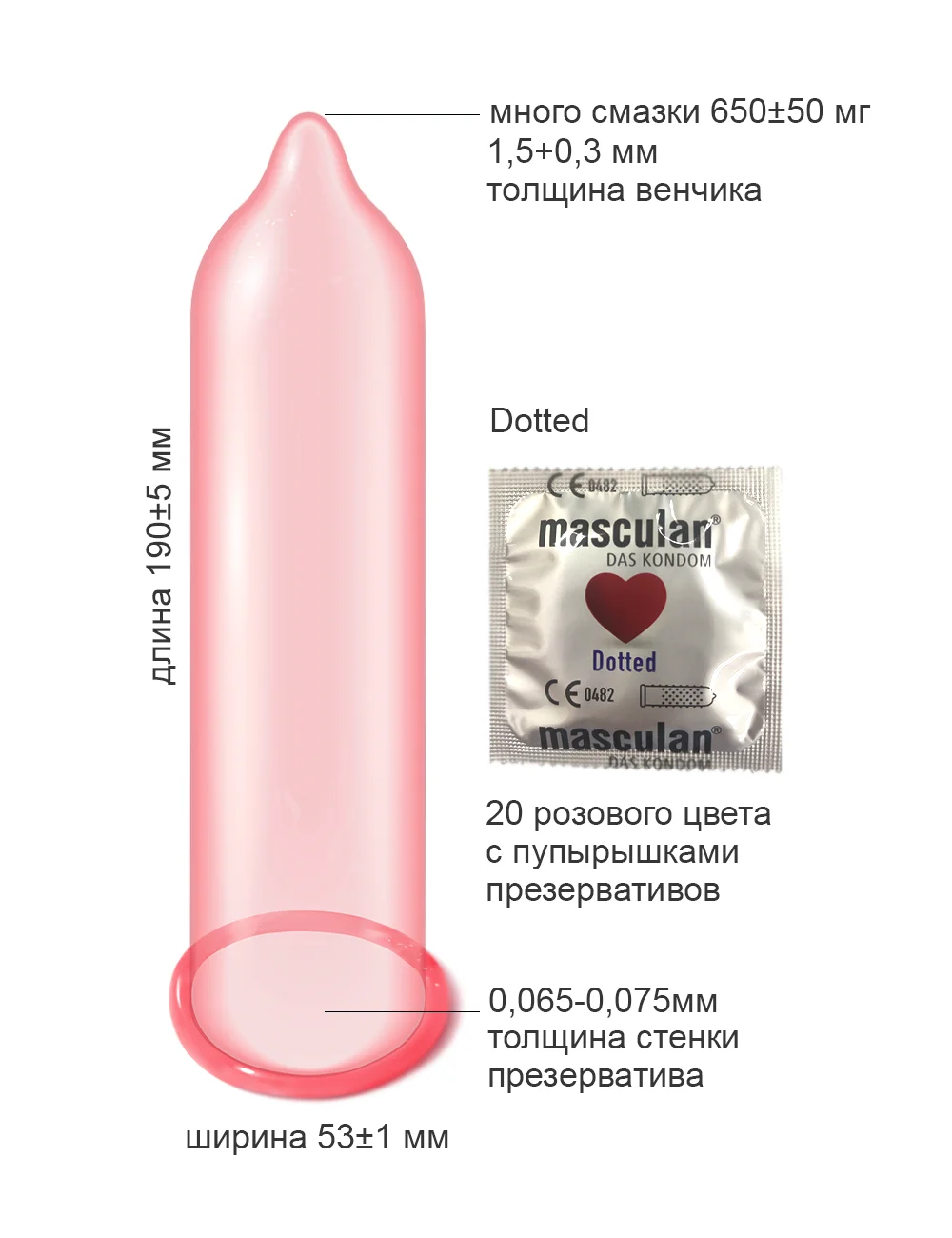 Презервативы Masculan Dotted №10, 2 упаковки (20 презервативов, с пупырышками)