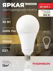 Лампочка светодиодная THOMSON TH-B2354 30 Вт, E27, А95, груша, 3000K теплый белый свет