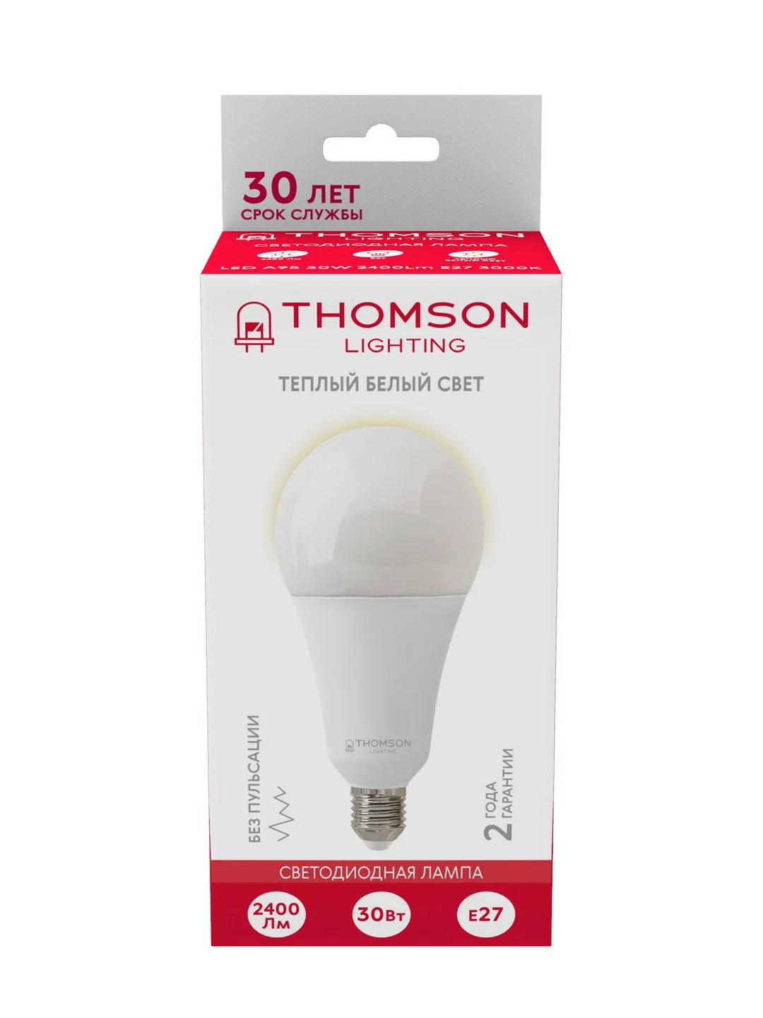 Лампочка светодиодная THOMSON TH-B2354 30 Вт, E27, А95, груша, 3000K теплый белый свет
