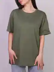 Зеленый базовая футболка оверсайз