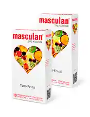 Презервативы Masculan Tutti-Frutti №10, 2 упаковки, 20 презервативов, Тутти-Фрутти
