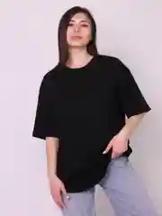 Черный базовая футболка оверсайз