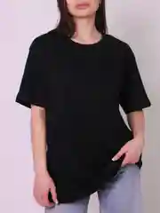 Черный базовая футболка оверсайз