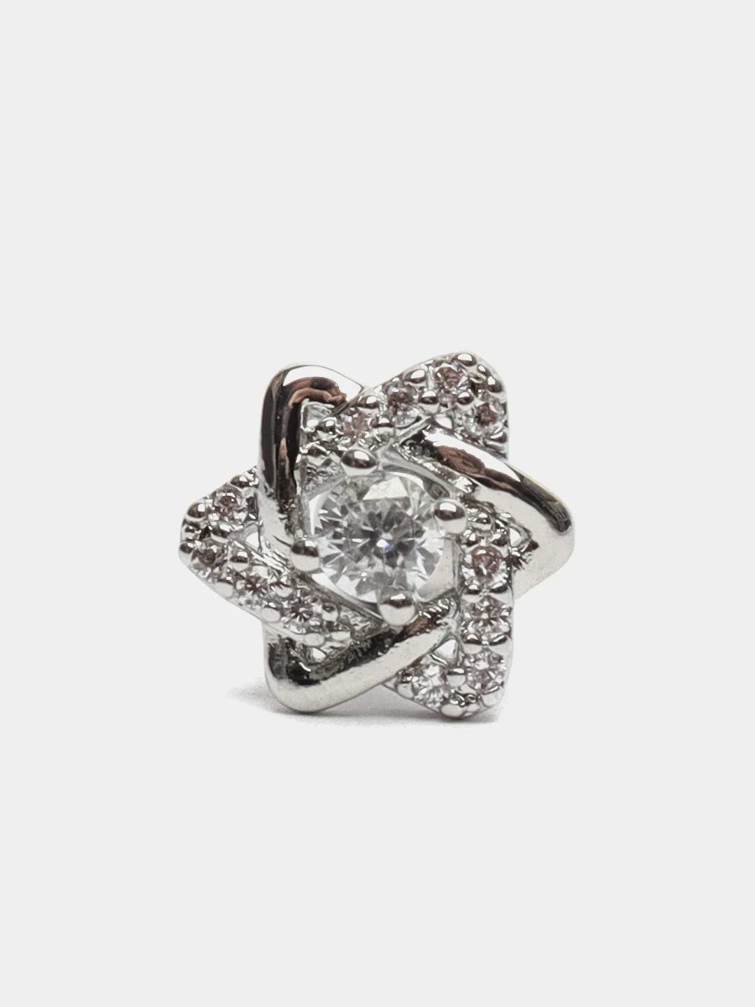 Ледяной микросерьга ( пирсинг ) "Silver" со стержнем из нержавеющей стали