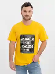 Желтый футболка с принтом, хлопок