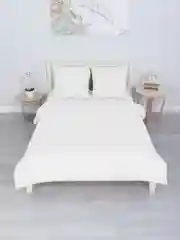 Белый комплект постельного белья, 1,5 спальное, хлопок, поплин