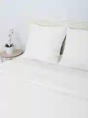 Белый комплект постельного белья, 1,5 спальное, хлопок, поплин