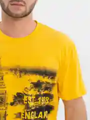 Желтый футболка с принтом