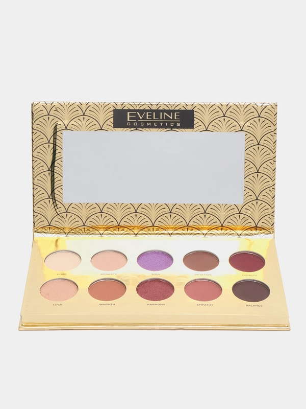 Eveline тени для век палетка HARMONY EYESHADOW PALETTE, 10 тонов, 10 гр