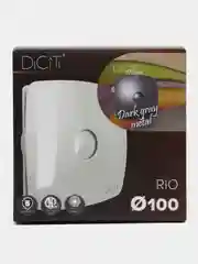 Вытяжной вентилятор 100 125 с обратным клапаном серый в кухню ванную RIO С Dark gray metal