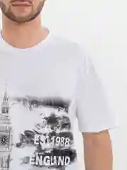 Белый футболка с принтом