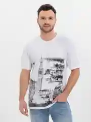 Белый футболка с принтом
