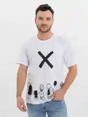 Белый футболка с принтом, хлопок