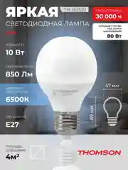 Лампочка светодиодная THOMSON TH-B2320 10 Вт, E27, шар, 6500K холодный белый свет