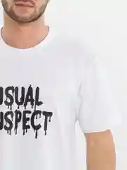 Белый футболка с принтом, хлопок