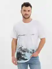 Белый футболка с принтом