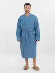 Голубой халат вафельный Lilians, мужской