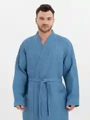 Голубой халат вафельный Lilians, мужской