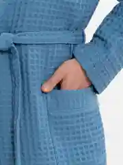 Голубой халат вафельный Lilians, мужской