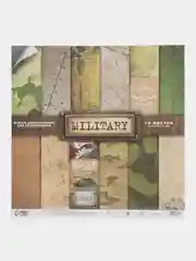 Набор бумаги для скрапбукинга "Militari" двусторонняя 30х30см 18 листов