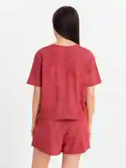 Бордовый костюм женский с шортами