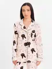 Бежевый костюм домашний хлопковый, пижама женская
