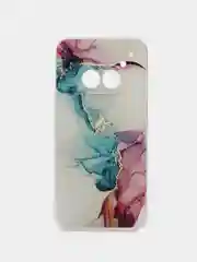 Ледяной силиконовый чехол на Nothing Phone 2a /Нотинг Фон 2а прозрачный, с рисунком, защита камеры
