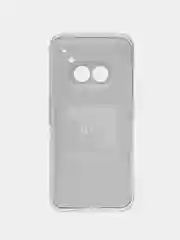 Тёмно-коричневый силиконовый чехол на Nothing Phone 2a /Нотинг Фон 2а прозрачный, с рисунком, защита камеры