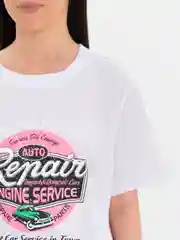 Белый футболка с принтом