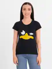 Черный футболка с принтом