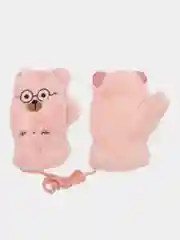Розовый варежки детские, меховые, для девочек