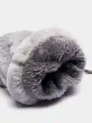 Серый варежки детские, меховые, для девочек