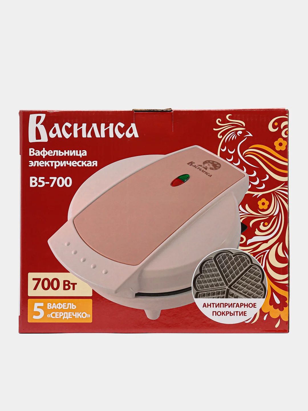Вафельница электрическая ВАСИЛИСА В5-700 "Венская" бежевая