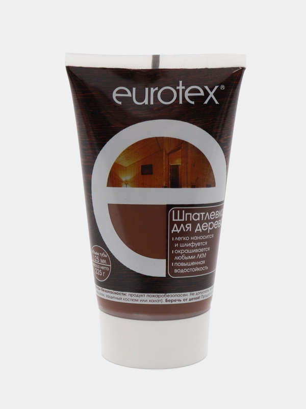 Акриловая шпатлевка по дереву EUROTEX, цвет ОРЕХ 0,225 кг