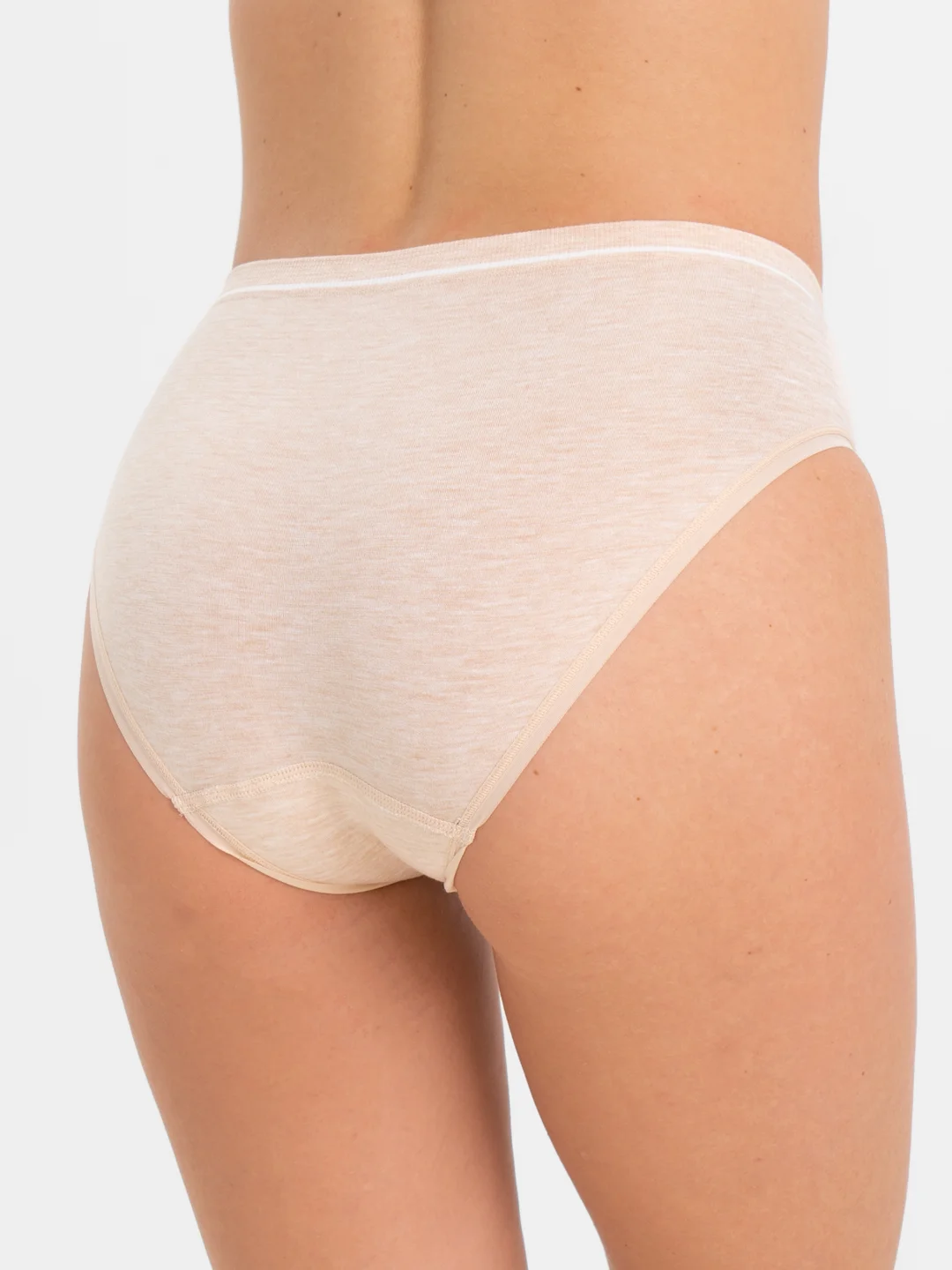 Бежевый трусы с сердечком, бесшовные, one size 42-48