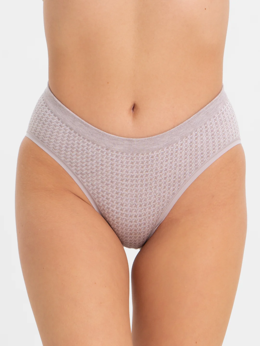 Шоколадный трусы в клетку бесшовные, one size 42-48