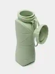Зеленый бутылка складная для воды, силиконовая ,с крышкой