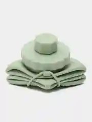 Зеленый бутылка складная для воды, силиконовая ,с крышкой
