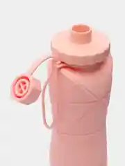 Розовый бутылка складная для воды, силиконовая ,с крышкой