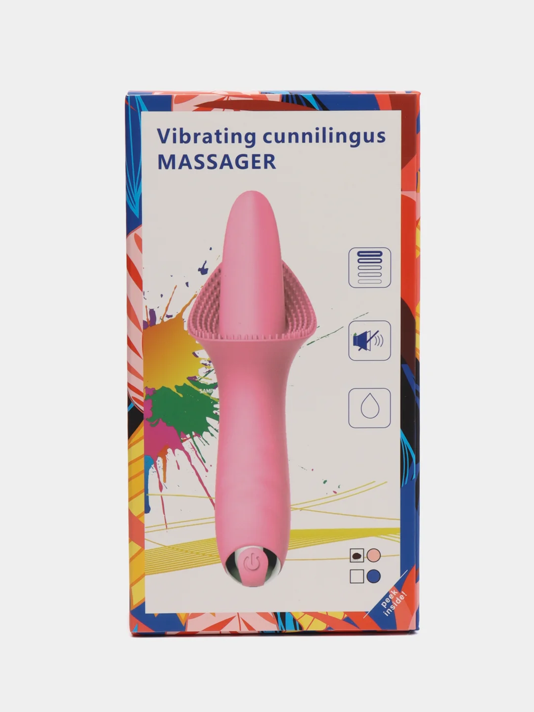 Розовый вибратор клиторальный с язычком для куннилингуса KuniMaster, 10 режимов