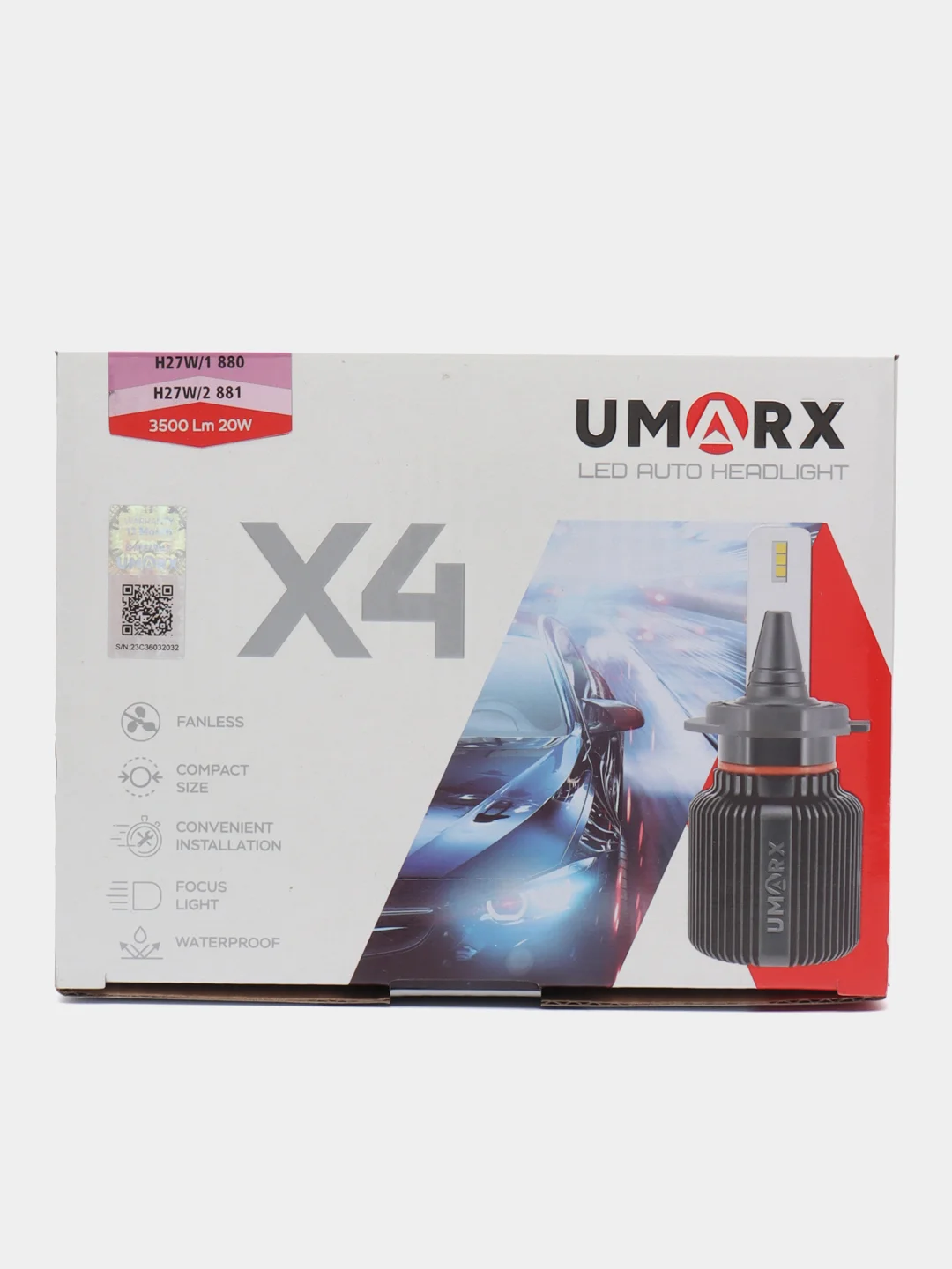 Лампа светодиодная(LED) в птф H27(880/881), 20W, 5000k, 2 шт, без вентилятора