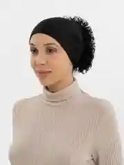 Черный шапочка Объемная под хиджаб
