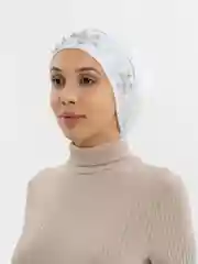Белый платок мусульманский /Хиджаб/никах /Платок на никах/Готовый платок/Тюрбан/