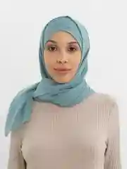 Мятный платок мусульманский /Хиджаб/Платок шифоновый /Платок на никах/Готовый платок/Тюрбан/ADEMI