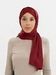 Бордовый готовый платок из шелка