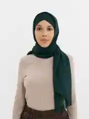 Лесной зеленый платок мусульманский /Хиджаб/Платок шифоновый /Платок на никах/Готовый платок/Тюрбан/ADEMI
