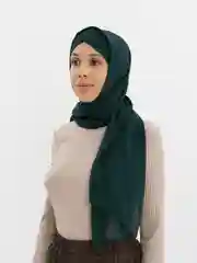 Лесной зеленый платок мусульманский /Хиджаб/Платок шифоновый /Платок на никах/Готовый платок/Тюрбан/ADEMI